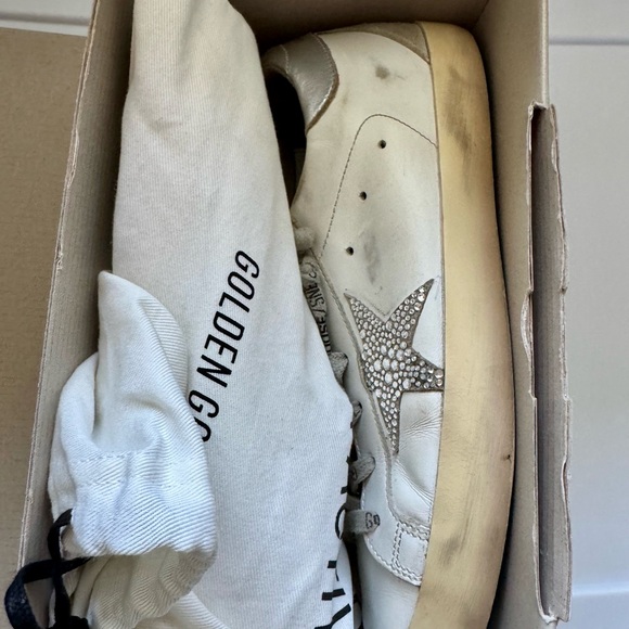 Golden Goose Private Edition Silver Star White Sneakers with Swarovski crystals - Picture 4 of 8
